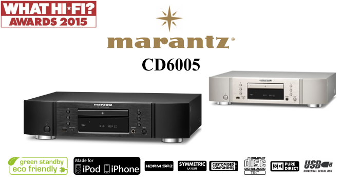 Marantz CD6005 - «Лучший CD-плеер до 500 фунтов 2015 года» по версии журнала «What Hi-Fi? Sound and Vision»